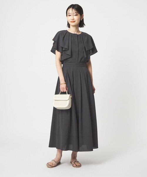 ブラウス シャツ Breeze Cool  ラッフル ブラウス マシンウォッシャブル 吸水速乾 通気性 UVカット レディースの画像