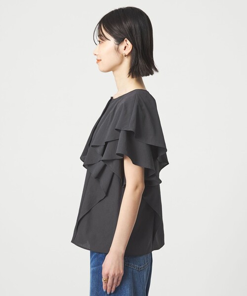 ブラウス シャツ Breeze Cool  ラッフル ブラウス マシンウォッシャブル 吸水速乾 通気性 UVカット レディースの画像
