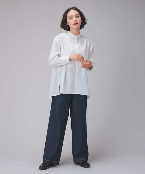 「GLACIER lusso」 長袖シャツ M ネイビー レディース_画像4