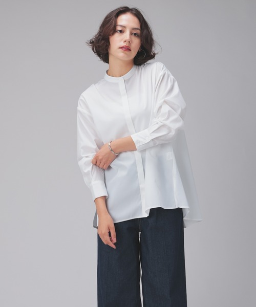「GLACIER lusso」 長袖シャツ M ネイビー レディース_画像5