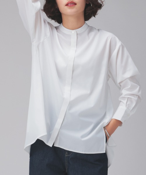 「GLACIER lusso」 長袖シャツ M ネイビー レディース_画像6