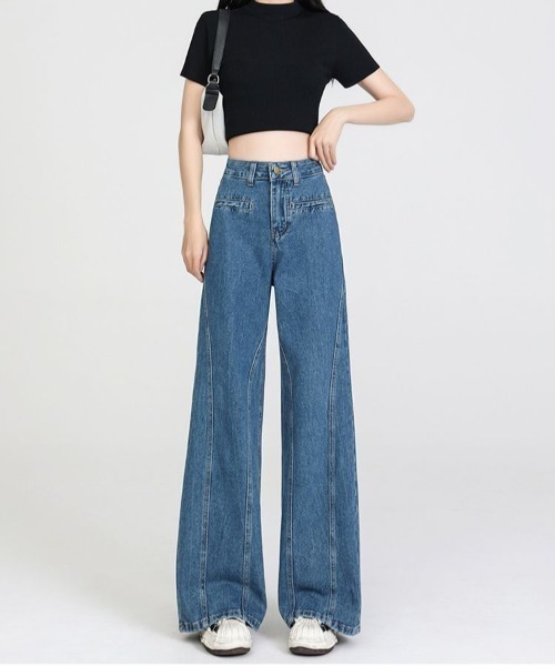 「FAVORITO」 デニムパンツ X-LARGE インディゴブルー レディース_画像2
