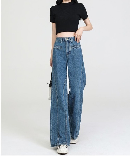 「FAVORITO」 デニムパンツ X-LARGE インディゴブルー レディース_画像6