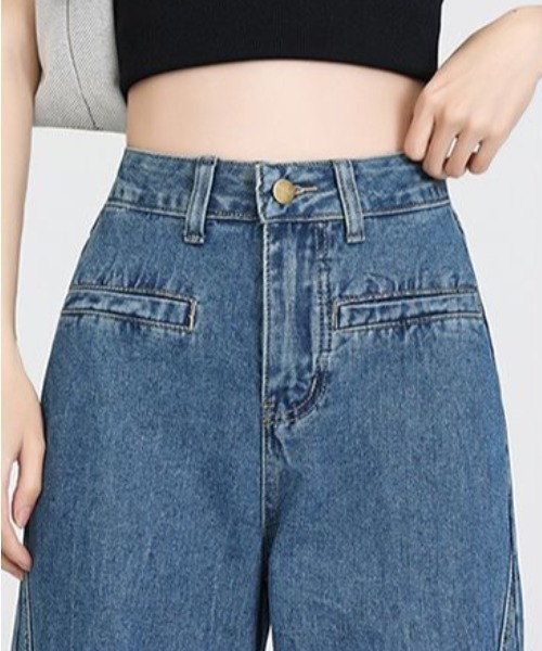 「FAVORITO」 デニムパンツ X-LARGE インディゴブルー レディース_画像9