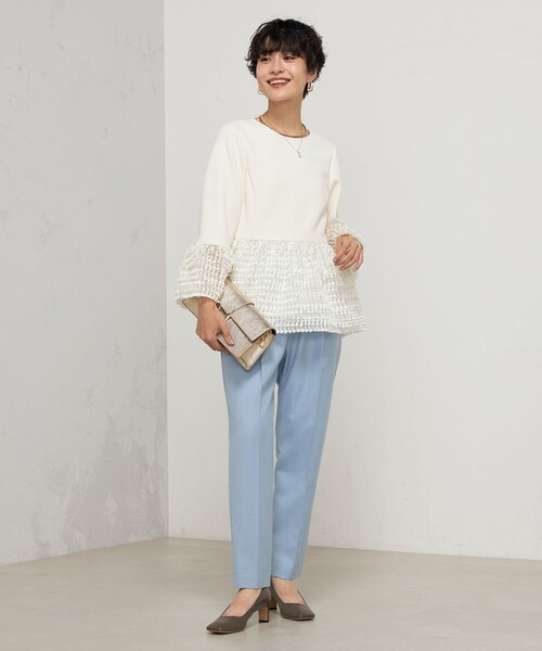 「NOLLEY'S Sophi」 イージーパンツ 36 ライトブルー レディース_画像8
