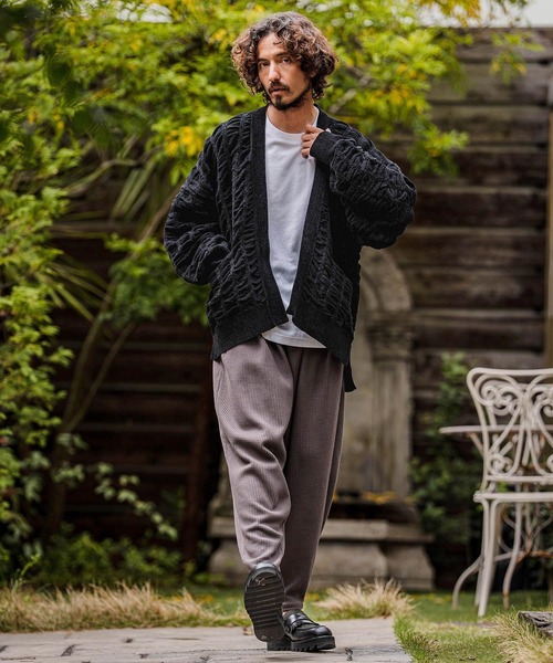 カーディガン mcg3835-Flexiguard Chenille Knit Cardigan ニットカーディガン(A71226cmb) メンズの画像