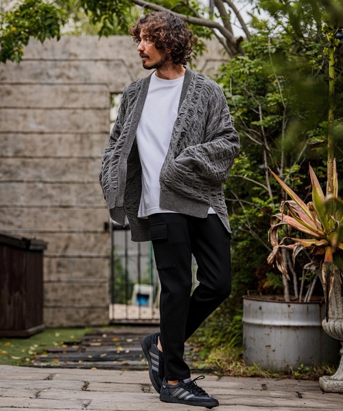 カーディガン mcg3835-Flexiguard Chenille Knit Cardigan ニットカーディガン(A71226cmb) メンズの画像