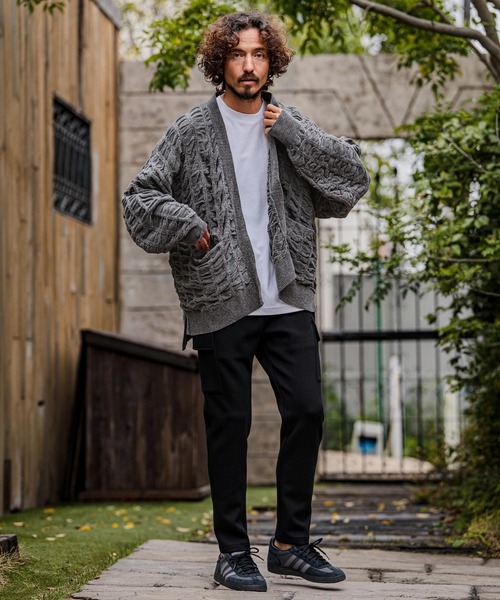 カーディガン mcg3835-Flexiguard Chenille Knit Cardigan ニットカーディガン(A71226cmb) メンズの画像
