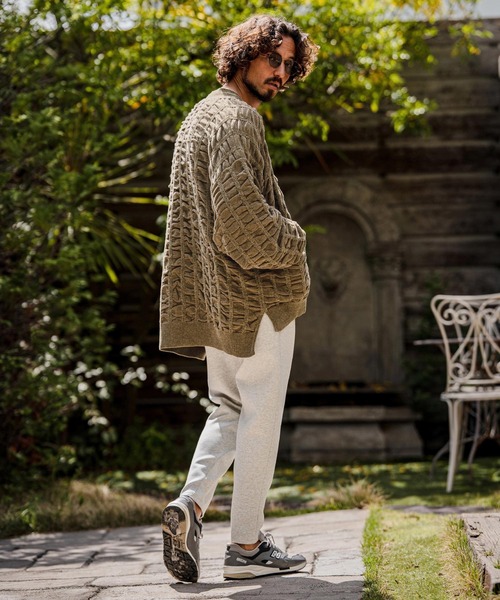 カーディガン mcg3835-Flexiguard Chenille Knit Cardigan ニットカーディガン(A71226cmb) メンズの画像