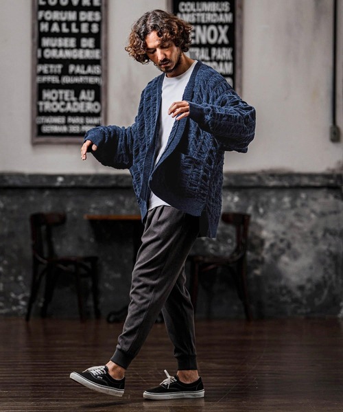 カーディガン mcg3835-Flexiguard Chenille Knit Cardigan ニットカーディガン(A71226cmb) メンズの画像
