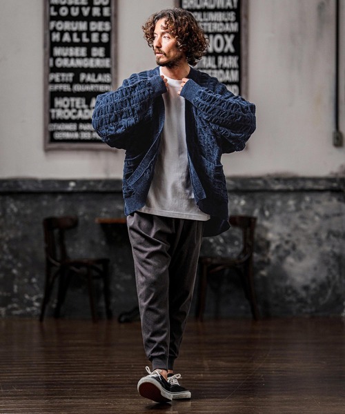 カーディガン mcg3835-Flexiguard Chenille Knit Cardigan ニットカーディガン(A71226cmb) メンズの画像