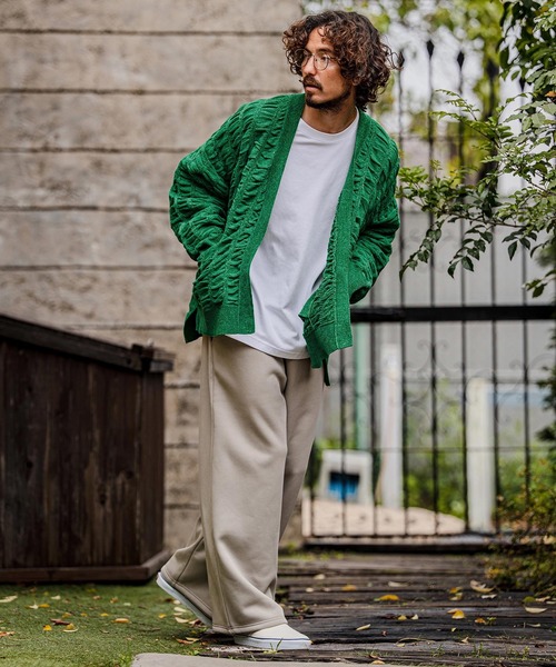 カーディガン mcg3835-Flexiguard Chenille Knit Cardigan ニットカーディガン(A71226cmb) メンズの画像