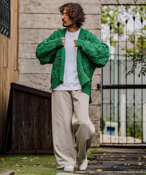 カーディガン mcg3835-Flexiguard Chenille Knit Cardigan ニットカーディガン(A71226cmb) メンズの画像