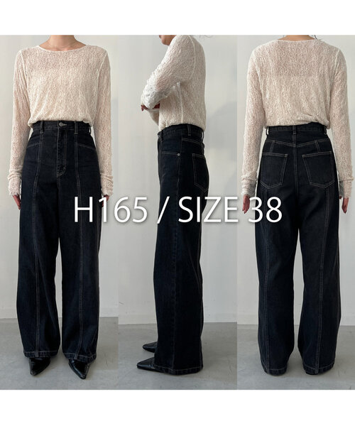 「CAPRICIEUX LE'MAGE」 デニムパンツ 38 ブラック レディース_画像4