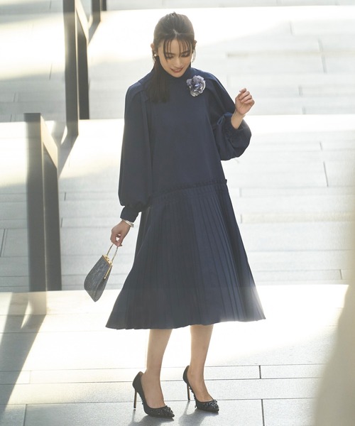 「RUIRUE BOUTIQUE」 半袖ワンピース 3L ブラック レディース_画像2