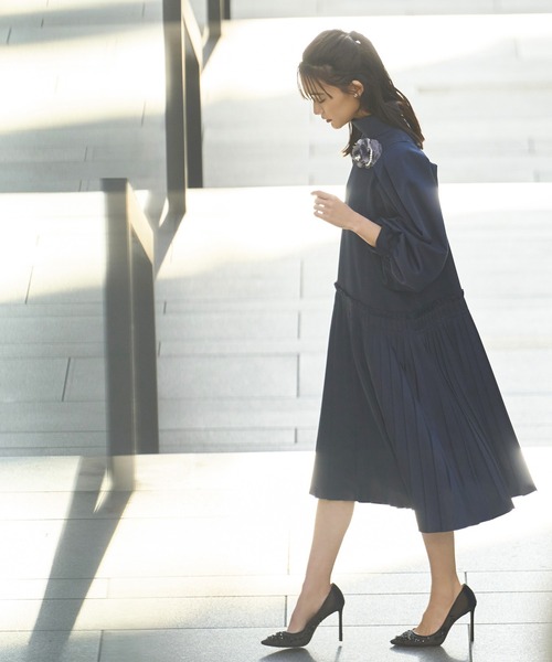 「RUIRUE BOUTIQUE」 半袖ワンピース 3L ブラック レディース_画像3