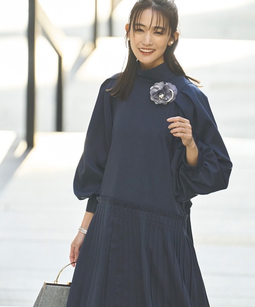 「RUIRUE BOUTIQUE」 半袖ワンピース 3L ブラック レディース_画像4
