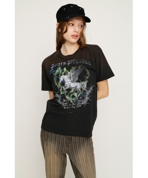 SLY（スライ） tシャツ 半袖 VINTAGE LIKE HORSE PRINT T/SH