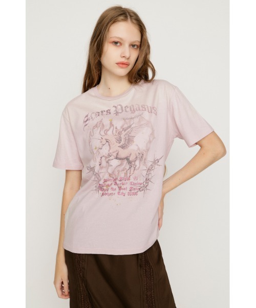 SLY（スライ） tシャツ 半袖 VINTAGE LIKE HORSE PRINT T/SH