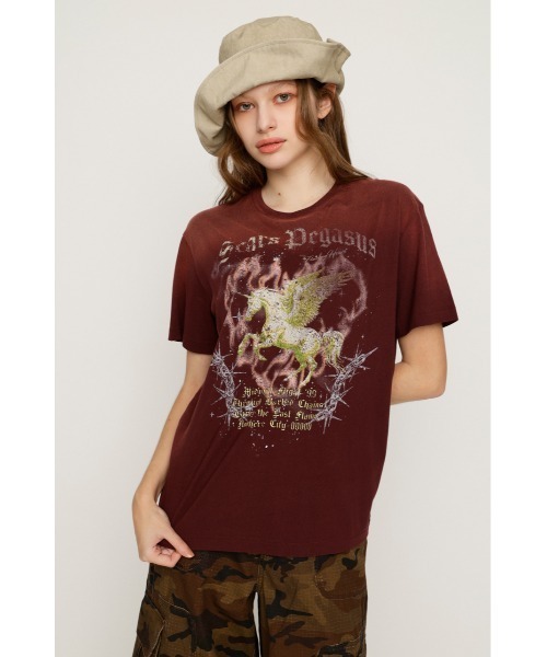 SLY（スライ） tシャツ 半袖 VINTAGE LIKE HORSE PRINT T/SH