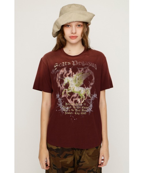SLY（スライ） tシャツ 半袖 VINTAGE LIKE HORSE PRINT T/SH