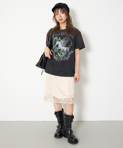 SLY（スライ） tシャツ 半袖 VINTAGE LIKE HORSE PRINT T/SH
