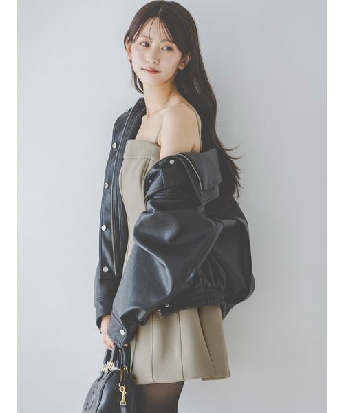 「SNIDEL」 キャミソールワンピース 1 カーキ レディース_画像2