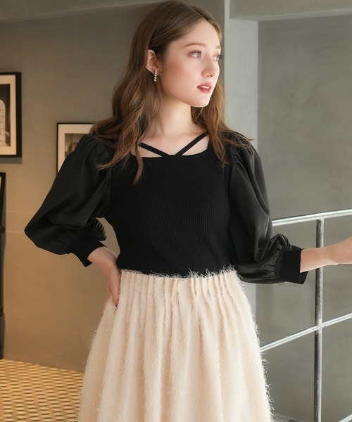 「ASTORIA ODIER」 半袖ニット MEDIUM ブラック レディース_画像4