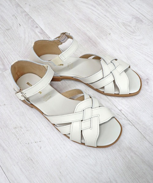 「MODE KAORI」 フラットサンダル 24.5cm ライトブラウン レディース_画像9