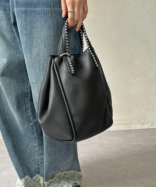 DIESEL ボア デニム チェーン ハンドバッグ　2way DouDou（ドゥドゥ） トートバッグ ミニ ミニショルダー付ボール