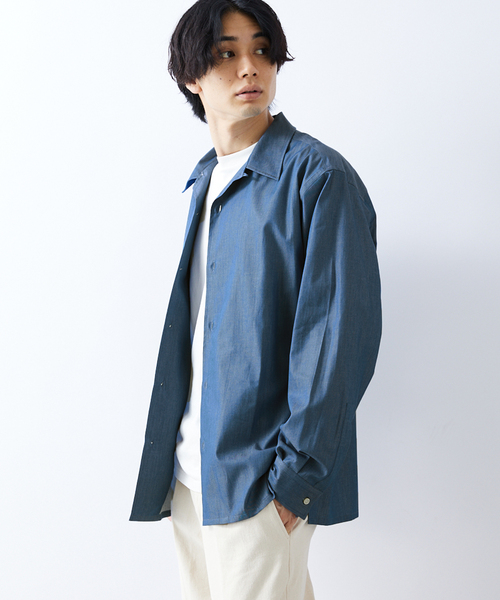 「417 EDIFICE」 長袖シャツ LARGE ネイビー メンズ_画像7