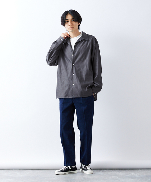 「417 EDIFICE」 長袖シャツ LARGE ネイビー メンズ_画像8