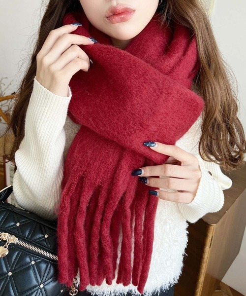 マフラー ストール 「5年連続販売枚数1位」「累計販売枚数22万枚突破！」「34色展開」ボリュームフリンジマフラー レディース | moment+ | 27