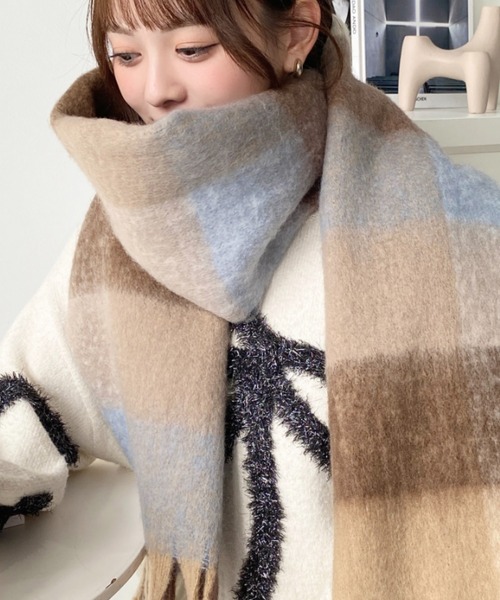 マフラー ストール 「5年連続販売枚数1位」「累計販売枚数22万枚突破！」「34色展開」ボリュームフリンジマフラー レディース | moment+ | 16