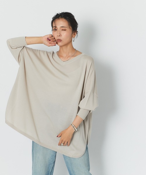 したシルエ ニット PayPayモール店 - 通販 - PayPayモール 上品なカジュアル感を演出 カシミヤ混2WAYワイドポンチョニット ZOZOTOWN サイズガイ