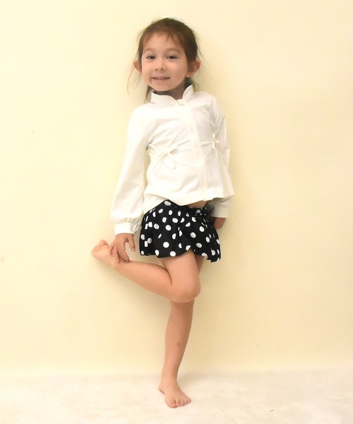 ラッシュガード かわいいリボン付きニュアンスカラーuvカット ラッシュガード3 280円 好評受付中