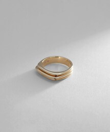 COCOSHNIK（ココシュニック） 指輪 リング K10しのぎ3連 シグネット