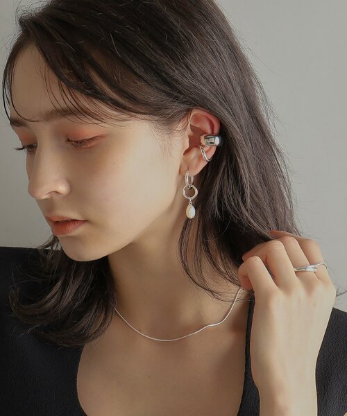 COCOSHNIK（ココシュニック） ピアス シルバー フープピアス パール