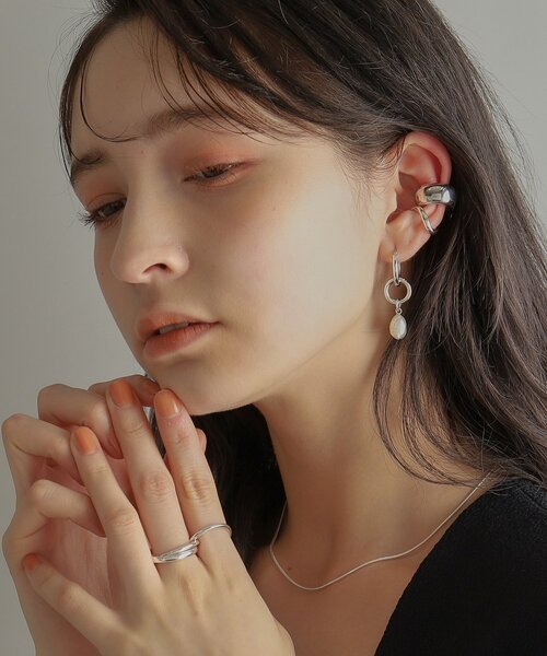 COCOSHNIK（ココシュニック） ピアス シルバー フープピアス パール