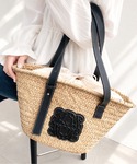 かごバッグ カゴバッグ レザーモチーフロゴバス...の詳細画像3