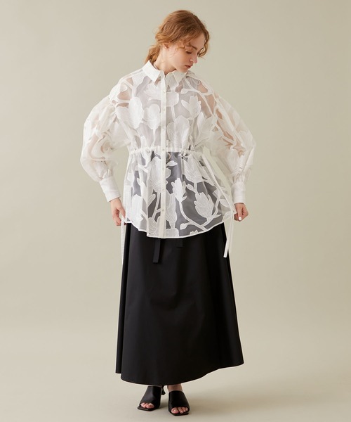 新着 EBONY シャツ ブラウス 【EBONY/エボニー】Washi Flower Gather トップス