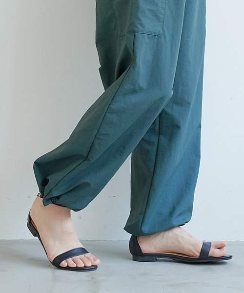 for/c カーゴパンツ はっ水裾ドロストナイロンカーゴパンツ