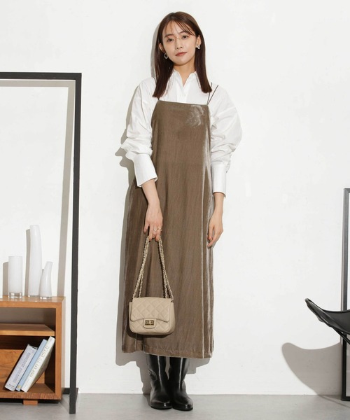 お得 新品 S size unoa ウノア バレエ トップス ベロア キャミ NANO universe（ナノ・ユニバース） ワンピース ベロアキャミ