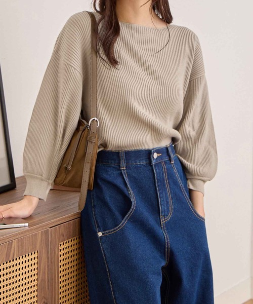 ニット セーター パフスリーブリブニット レディース : ZOZOTOWN Yahoo