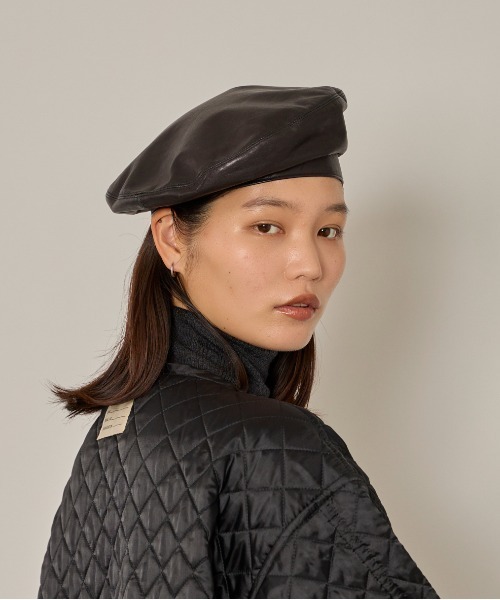 arth（アース） 帽子 ベレー帽 arth Leather Beret / アース メンズ