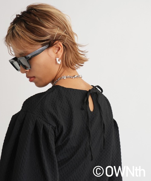 OWNth tシャツ ジャガードペプラムトップス レディース