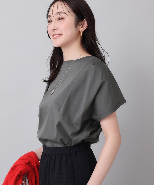 美品 アンタイトル コットンタックスリーブシャツ 洗える オーバーサイズ 1 UNTITLED tシャツ 「コットン100／8色展開」肩タックプル