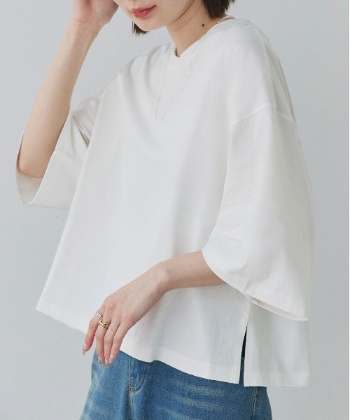 ad thie（アドティエ） tシャツ ワイドシルエット ショート丈Tシャツ