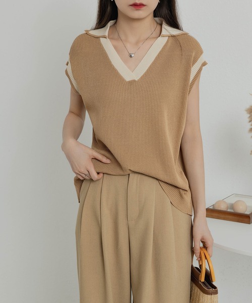 Patou | オーガニックコットン混紡 パトゥジャカードニットトップス