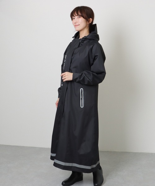 Lace Ladies レインコート カッパ 配色 ライン フーデット